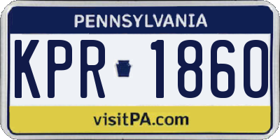 PA license plate KPR1860