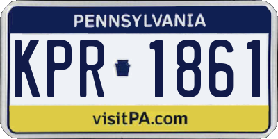 PA license plate KPR1861