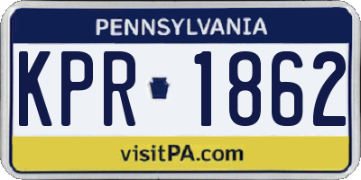 PA license plate KPR1862
