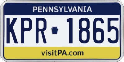 PA license plate KPR1865