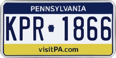 PA license plate KPR1866