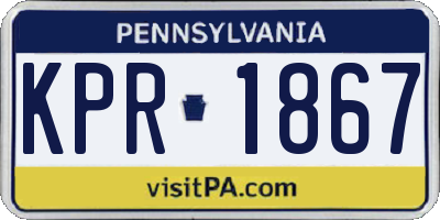 PA license plate KPR1867