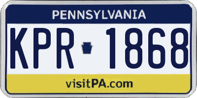 PA license plate KPR1868
