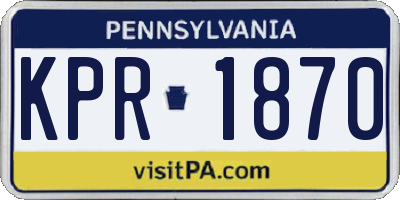 PA license plate KPR1870