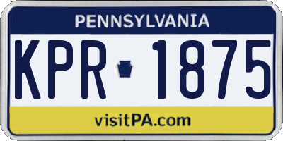 PA license plate KPR1875