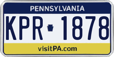 PA license plate KPR1878