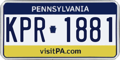 PA license plate KPR1881