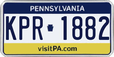 PA license plate KPR1882