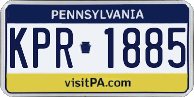 PA license plate KPR1885