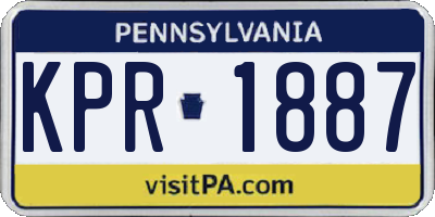 PA license plate KPR1887