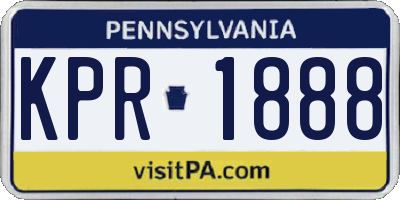 PA license plate KPR1888