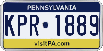 PA license plate KPR1889