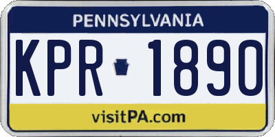 PA license plate KPR1890