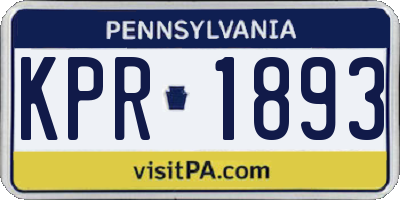PA license plate KPR1893