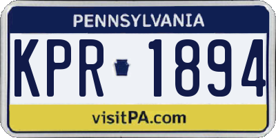 PA license plate KPR1894