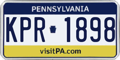 PA license plate KPR1898