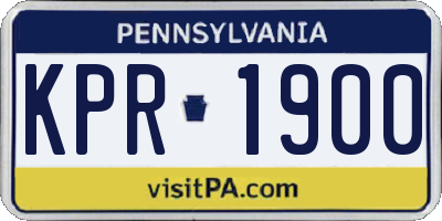 PA license plate KPR1900