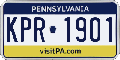 PA license plate KPR1901