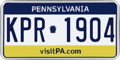 PA license plate KPR1904