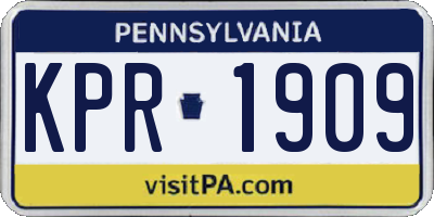 PA license plate KPR1909
