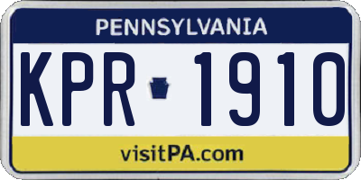 PA license plate KPR1910