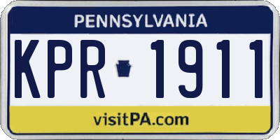 PA license plate KPR1911