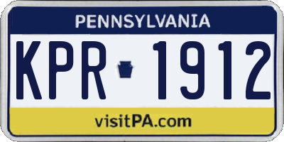 PA license plate KPR1912