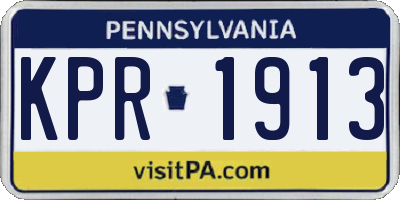 PA license plate KPR1913
