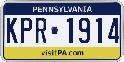 PA license plate KPR1914