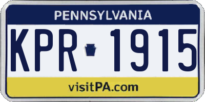 PA license plate KPR1915