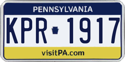 PA license plate KPR1917