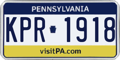PA license plate KPR1918