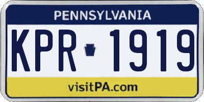 PA license plate KPR1919