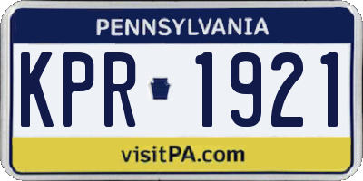 PA license plate KPR1921