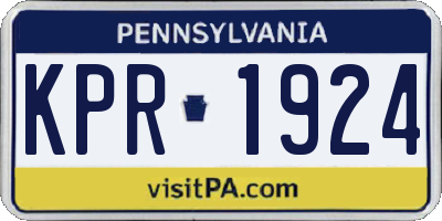 PA license plate KPR1924