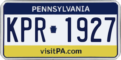 PA license plate KPR1927