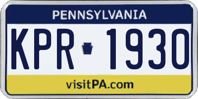 PA license plate KPR1930