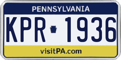 PA license plate KPR1936