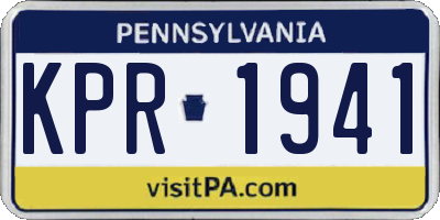 PA license plate KPR1941
