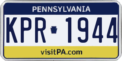 PA license plate KPR1944