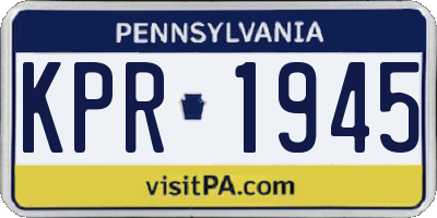PA license plate KPR1945