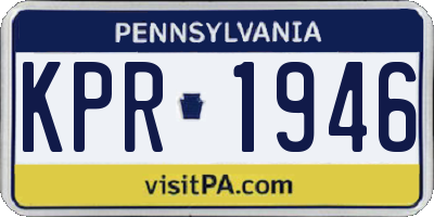 PA license plate KPR1946
