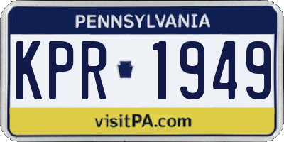 PA license plate KPR1949