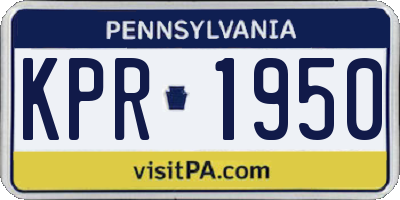 PA license plate KPR1950