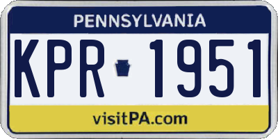 PA license plate KPR1951