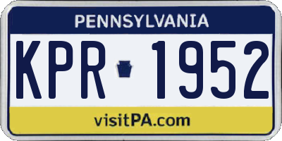PA license plate KPR1952