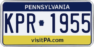 PA license plate KPR1955