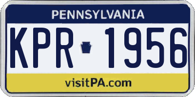 PA license plate KPR1956