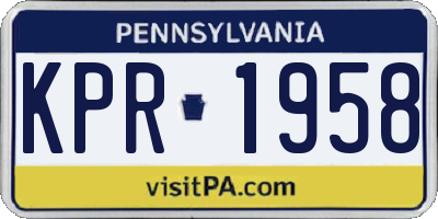 PA license plate KPR1958