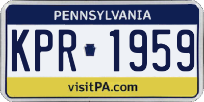 PA license plate KPR1959